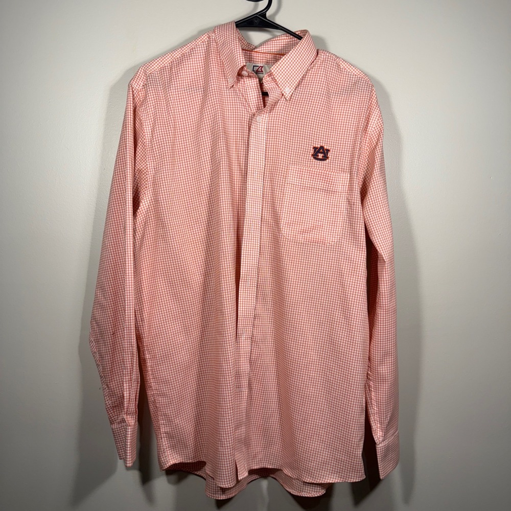 Cutter &‎ Buck Auburn Tigers NCAA Button Down Shirt Mens Medium Plaid